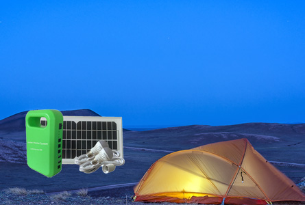 Kamp için güneş enerjisi sistemi